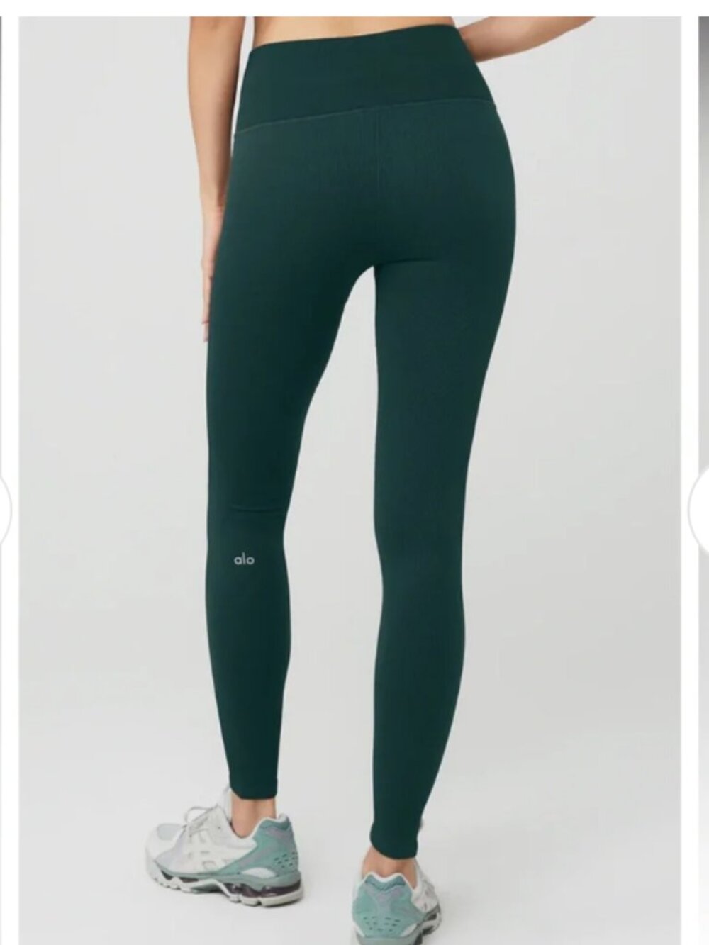ALO Yoga Seamless High-Waist Ribbed Legging Midnight Green Small Workout Gym